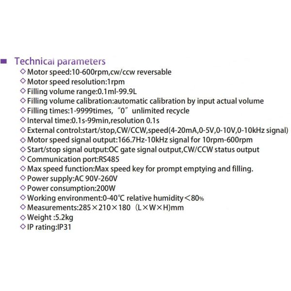 Rs485 suministra la bomba peristáltica WT600F-2A para el llenado de miel
