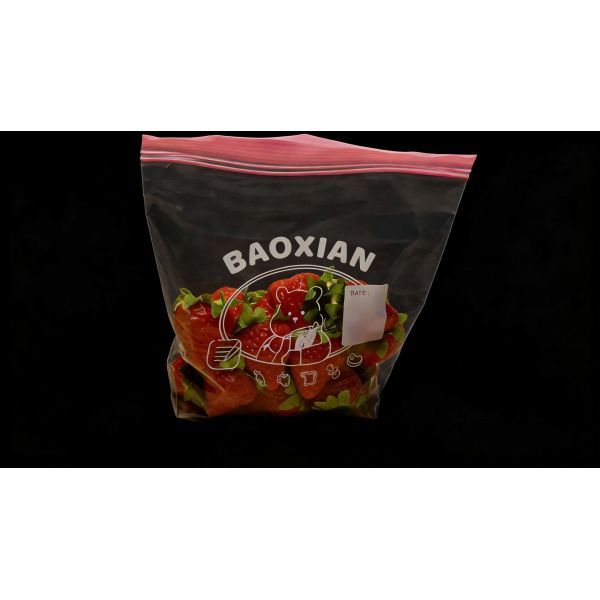 PE Food Grade Double Zip Lock Custom Printed Large Plastic Ziplock For Fruits and VegetablesStorage Waterproof