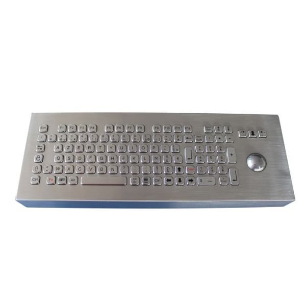 Настольным усиливанный металлом киоск клавиатуры водоустойчивый промышленный с трекболом