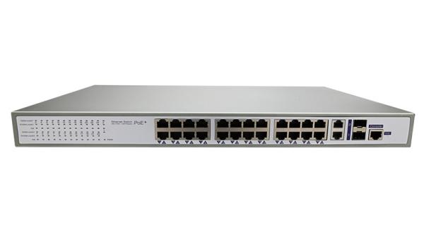 Single Output Power 15.4W 24 Port PoE Switch 1000Mbps Auto Negotiation Build In Power