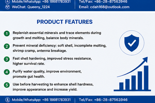 Aquaculture Feed Small Peptide Chelated Minerals+Calcium To Improve Shrimp Molting
