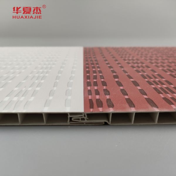 Modern Design Pvc Wall Panel Laminated Wpc Pvc Panel Grey And Red Color For Hotel Decoration