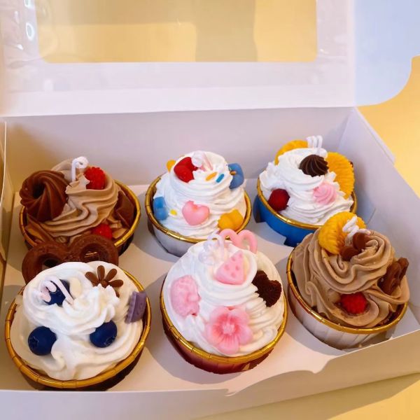 Mini Sweet Cream Cake Wedding Party Biscuit Craft Candle Custom Luxury Ice Cream