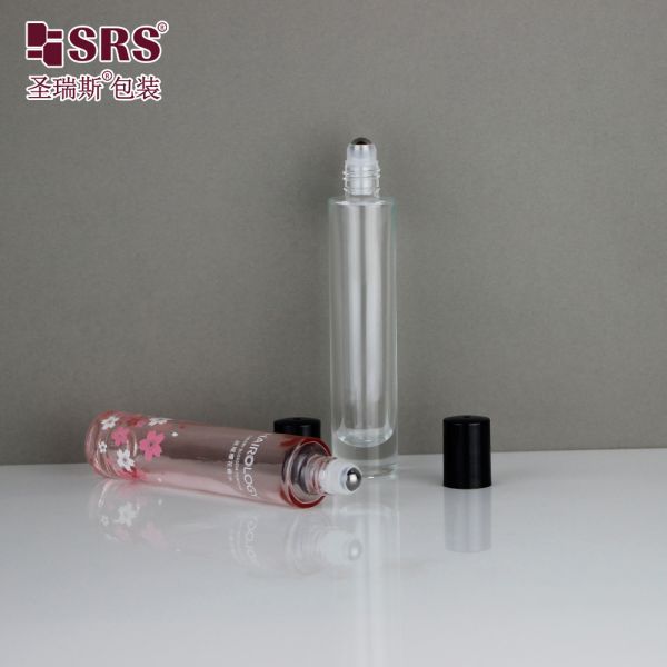 GB1-15ml Essential Oil Clear Glass Roll On Bottle with PP Plastic Screw Cap