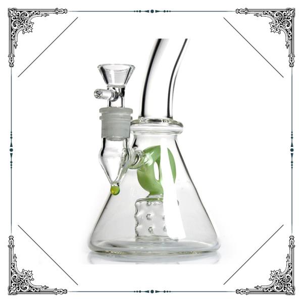Glass Water Bubbler Holes Perc Heady Mini Smoking Water Pipes American Fluorescence Green and Purple