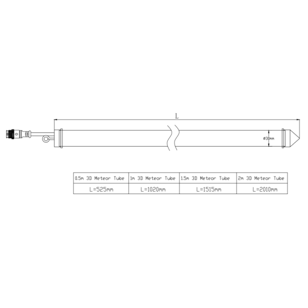 1000mm LED Meteor Lights RGB Full Color Milky White Tube for Outdoor Decorative Application