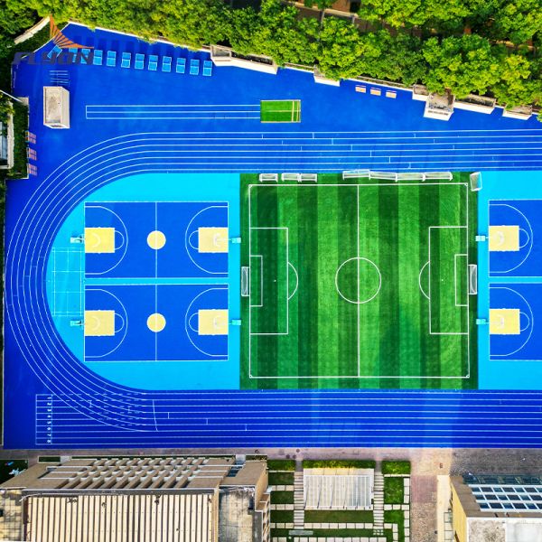 Полиуретановые спортивные корты с гладкой / текстурированной поверхностью, серти