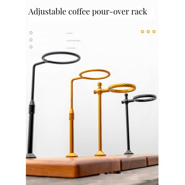 Modern Design Copper Dripper Stand Solid Wood Pour over Coffee Station Set for Home Brewing Tea Making