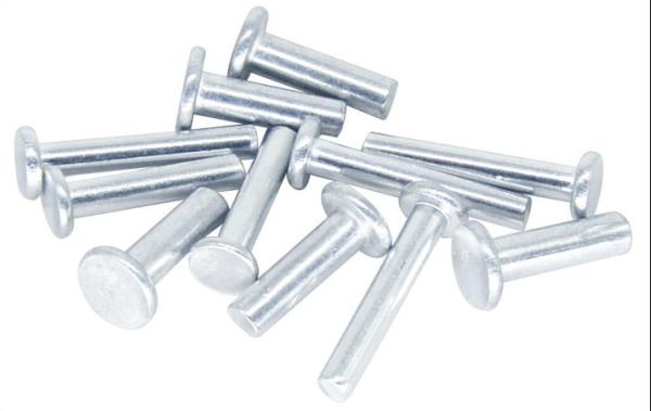 White Zinc Plated Thin Flat Head Solid Rivet , Alloy Steel Flat Truss Head Rivet