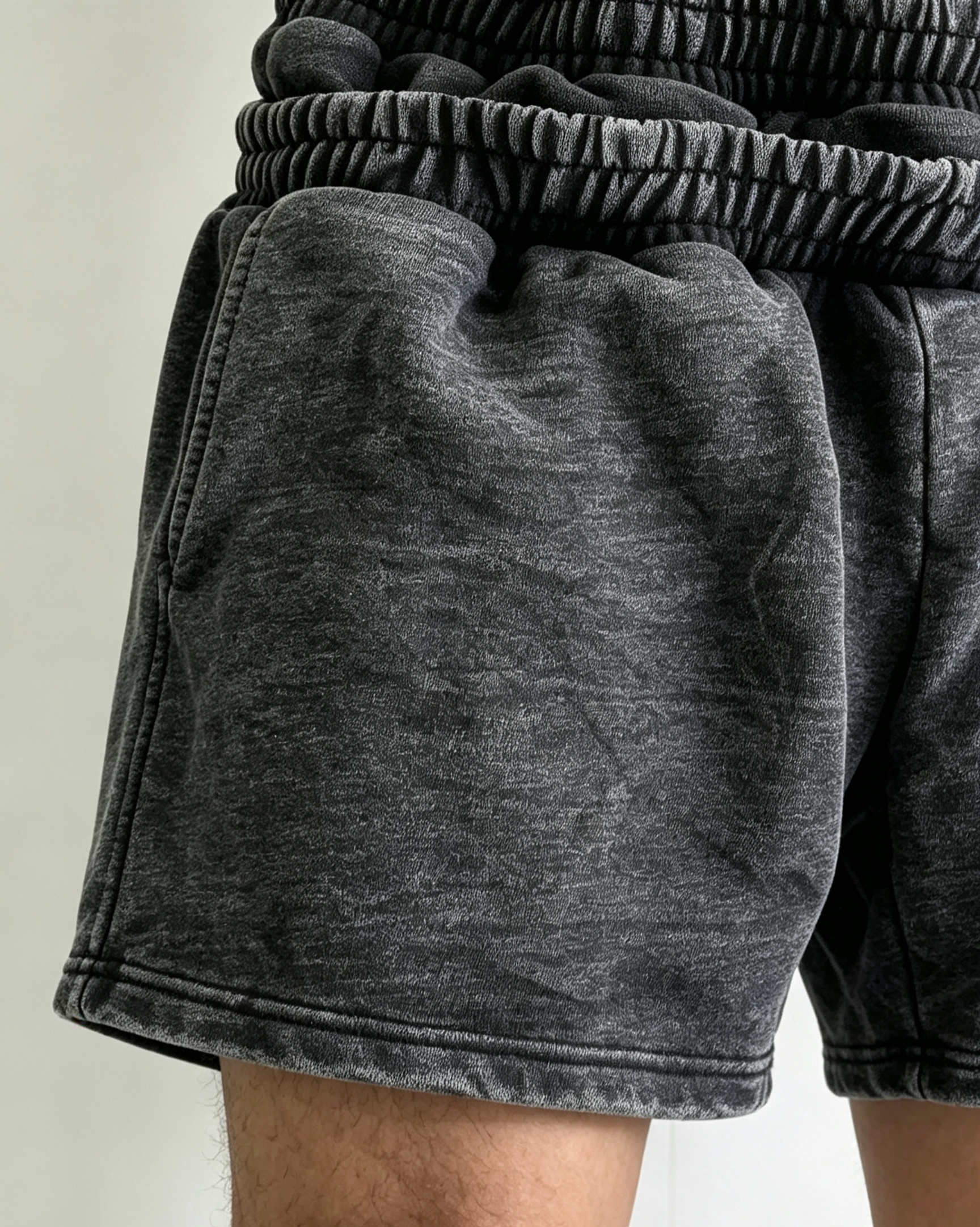 Double Waist Sports Sweat Shorts Elastic Vintage Wash Shorts Casual For Men Street Sports Wear