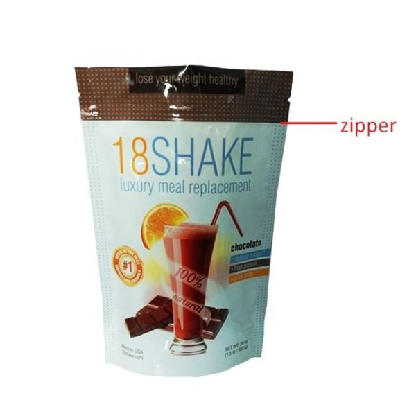 Sugar Food Industrial Resealable Custom Protein Powder Standing Pouch Packaging Bag Printed Logo Food Grade Foil Zipper