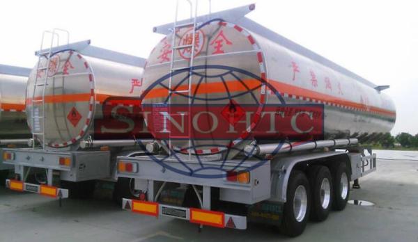 Air Suspension Gasoline Tank Trailer , Aluminium 55000 Liters Petroleum Trailers