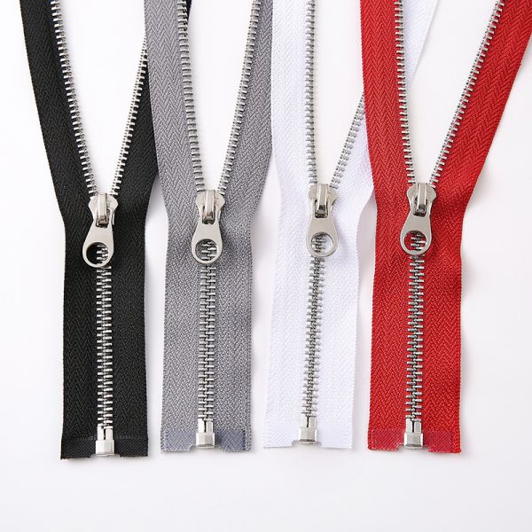 Auto Lock #5 Metal Teeth Zipper Shiny Nickel Plated Finish For Shoes Clothing Bags