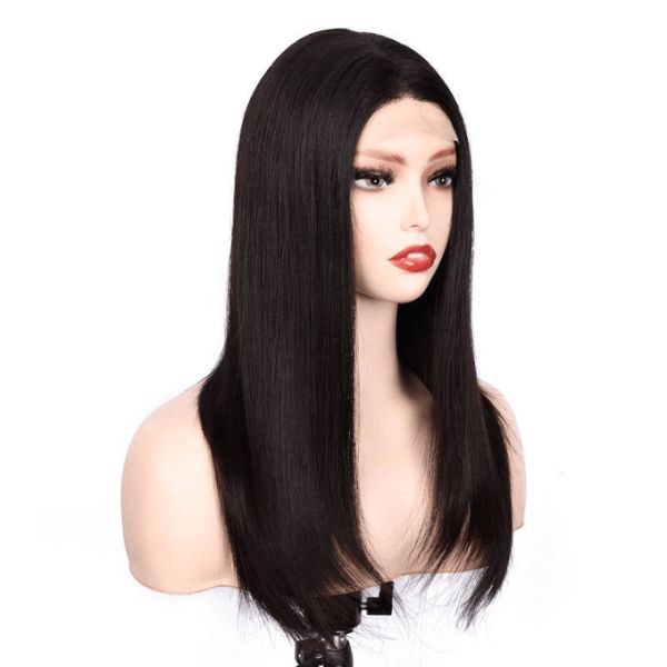 Straight Lace Front Wig Natural Black Lace Front Wig Average Cap