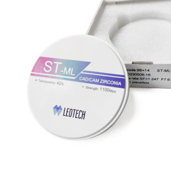 ST-ML Multi-Layer Zirconia Block , 1100MPa Strength , 16 Shades for Posterior Dental Crowns