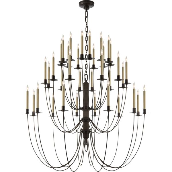 American Classical Luxury 3500K Warm White Adjustable Height Chandelier with 36,000 Hours Lifespan for Villa Hotel Lobby