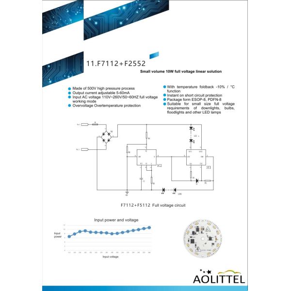 Small Volume 10W Full Voltage Direct ODM Solutions AC ESOP-8 PDFN-8 Linear LED Driver  5-60mA
