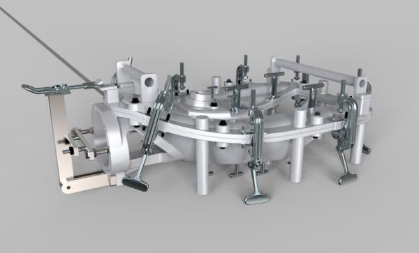500L Fuel Plastic Tank Mold , Full Framework Heavy Clamps Rotomolding Molds
