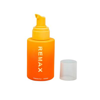 2024 New Design 150ml Portable Gradient Orange Color PET Foam Dispensing Bottle For Facial Cleaning