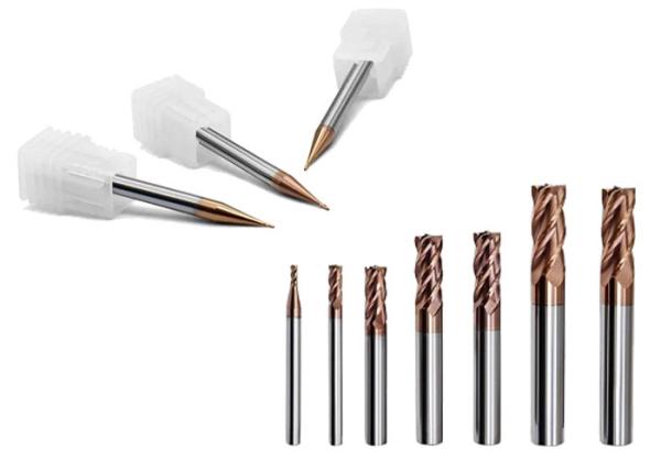 High Precision 2F 3F 4F Tungsten Carbide End Mill Cutters Multilayer Coating