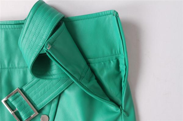 Fashion Stockpapa Women'S Skirts Clothing Green PU Mini Skirts In Stock