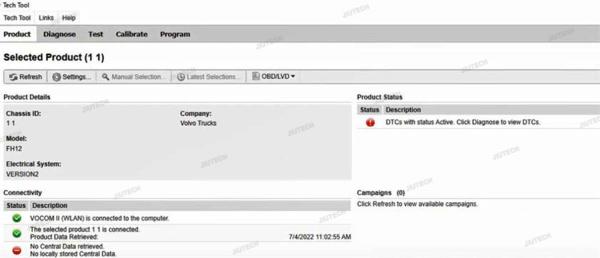 Cf53 Laptop Original Vocom Ii 88894000 Versão Wifi Para vocom Vocom 2 Ferramenta de diagnóstico de escavadeira de caminhão