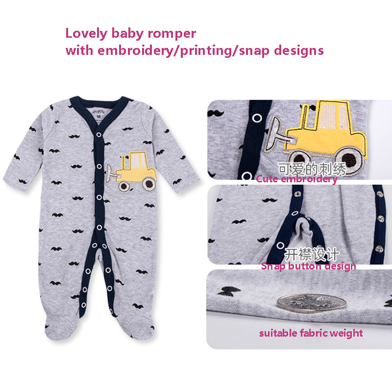 Autumn new baby long sleeve bodysuits Baby Girl Boy cartoon bodysuits cotton 0-2 Years baby Rompers 3pcs set
