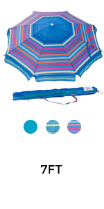 Outdoor Market Umbrella with Sand Anchor and Carrying Bag, Portable Patio and Beach Umbrella with Anchor