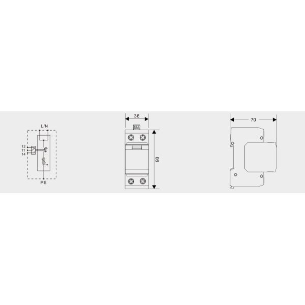 BR-25M 1P T1 Class I+II 25kA Single Phase SPD surge Arrestor lightning protector