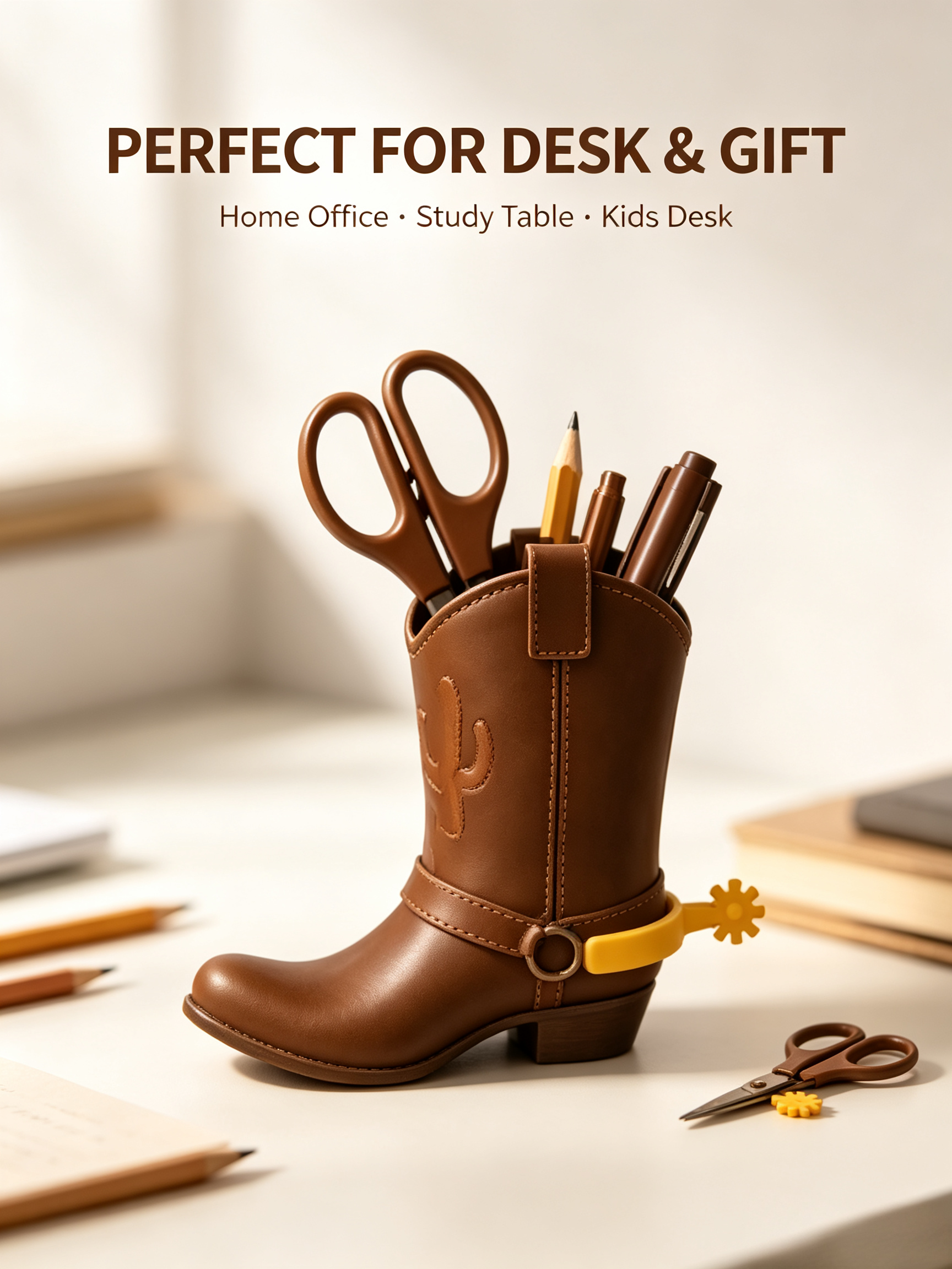 Novelty PETG  3d Printing Officeworks Cowboy Boot Style Pen Storage Organizer
