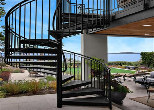 Laminated Glass Tread Custom Spiral Staircase , Stainless Steel Spiral Staircase
