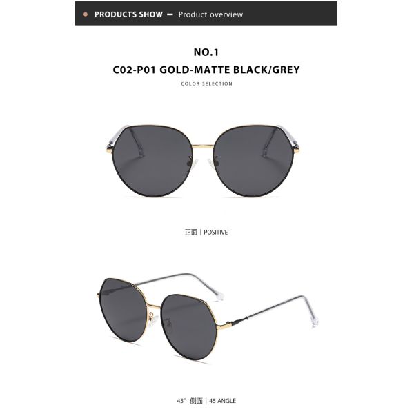 Protección ULTRAVIOLETA alrededor del tipo simple OEM de las mujeres de las gafas de sol del metal