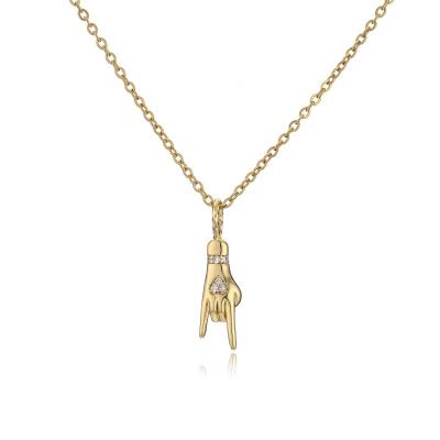 Amor considerável da colar da corrente do ouro do ODM 18k você colar unisex do dedo médio do ouro