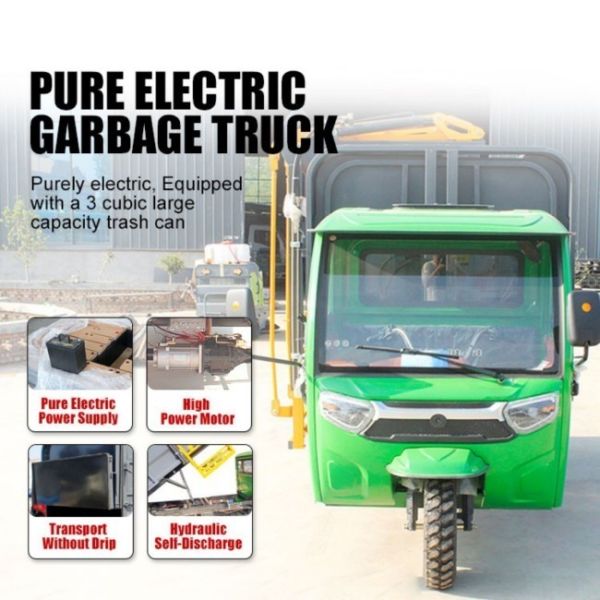 3-WHEELDE Organic Pure Electric Swill Kitchen Food Garbage Waste Collection Vehicle Truck