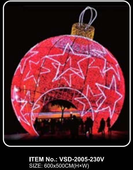 custom led christmas motif light 3d giant balls street lamps