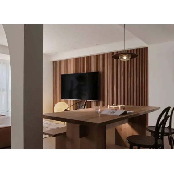 Painel de parede interior acanelado de Arábia Saudita picosegundo da cor de madeira para a decoração interior