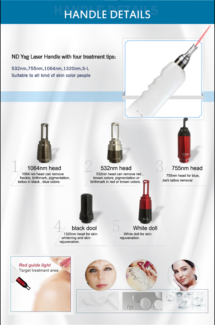 Портативный 1064 q переключенный карбоновый пилинг черная кукла пико пигментация лазерное удаление татуировки