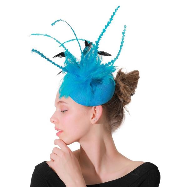 Acessórios de comemoração do Dia da Terra Sinamay e Feather Fascinator com acessório de fio