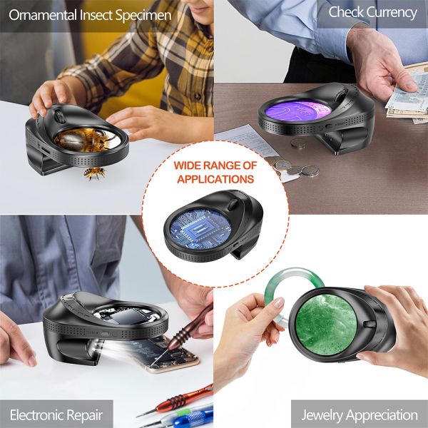 Electronic Magnifier with High Magnification Zoom 2.8 Inches Round Visual Aid Supports Recording