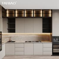 Modèles modulaires modernes Meubles de cuisine de rangement à secteur blanc Armoire en mélamine blanche Mode Armoires de cuisine en bois