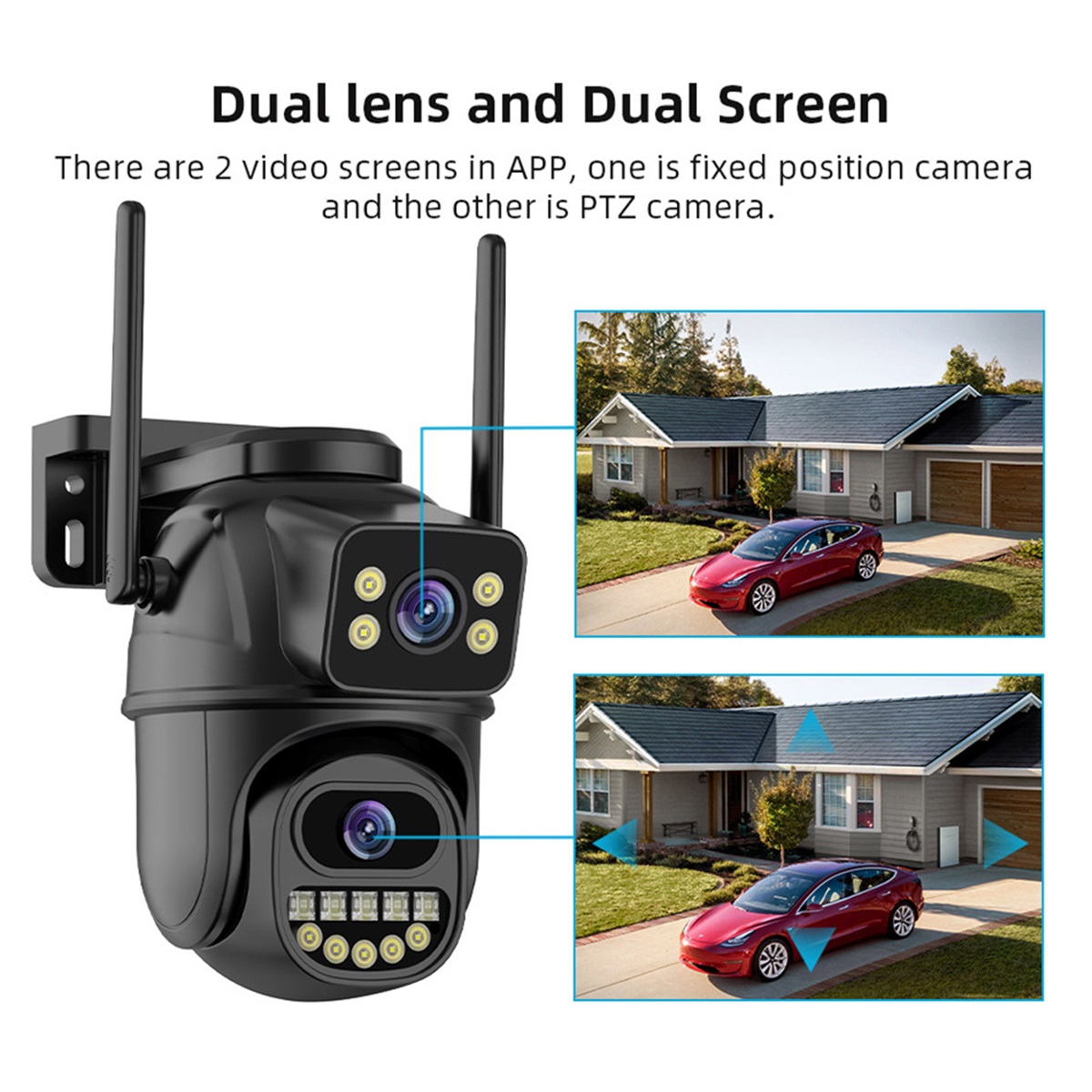 Wholesale 4MP HD Dual Lens CCTV IP Camera PTZ Security Waterproof Outdoor WIFI Two-Way Audio Cloud Storage Human Detect Track