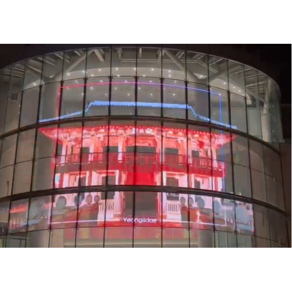 P6.5 Прозрачный светодиодный пленочный экран Внешний фронтный сервис Возможности творческого дизайна Многогранность Простая установка