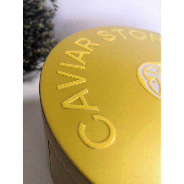 Пустая вакуумная кавиарная коробка для 30г / 50г кавиара с ложкой моп логотип рельефной крышки