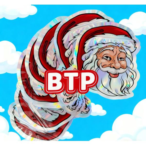Gravure Printing Santa Shaped Ziplock Snack Bag Customized Logo Printing Ideal for Child Food Candy Storage Small Business Gifts Gemstones Included