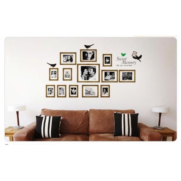 Eco-Friendly Removable Wall Stickers Of Photo Frame For Drawing Room
