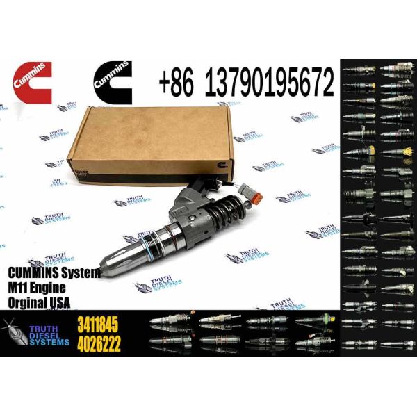 Excavator Accessories Fuel Injector 3411754 3411756 3411821 3411845 for Cummins QSM11 ISM11 Diesel Engine Spare Parts Construction Machinery Parts
