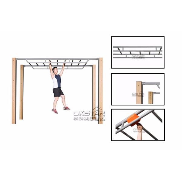outdoor wooden fitness equipment--WPC wood ladder outdoor fitness