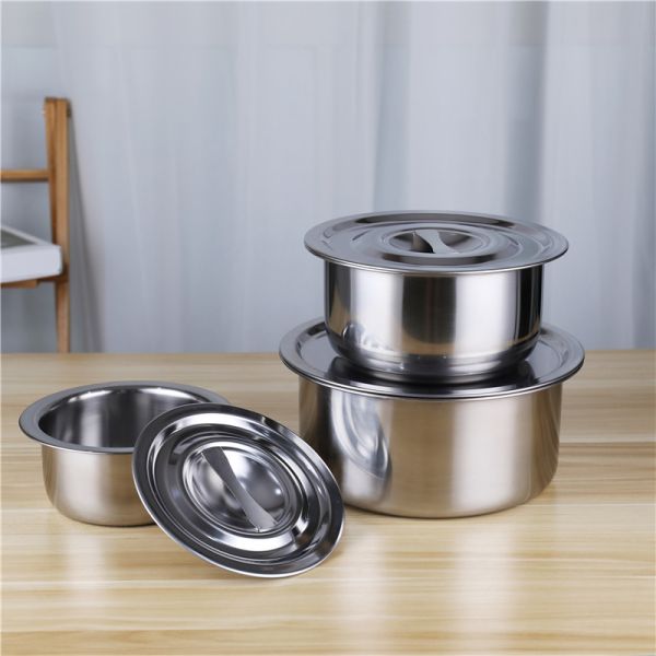 Hot sale 5pcs stainless steel 410 stock pot cooking pot set with lid