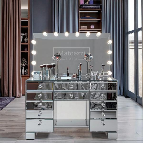 Wooden Makeup Vanity Dressing Table Set With Drawer And Mirror In Customized Color Wood
