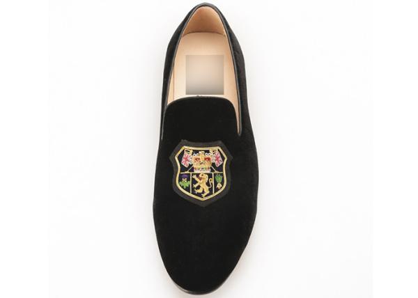 Skull Style Slip On Velvet Loafers , Luxury Mens Leather Loafers Shoes